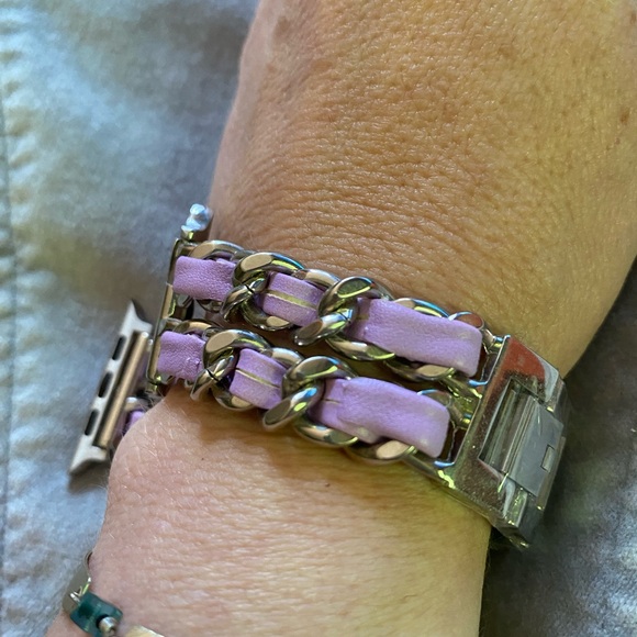 Metal + faux Leather Band Strap for Apple Watch. - Picture 14 of 14